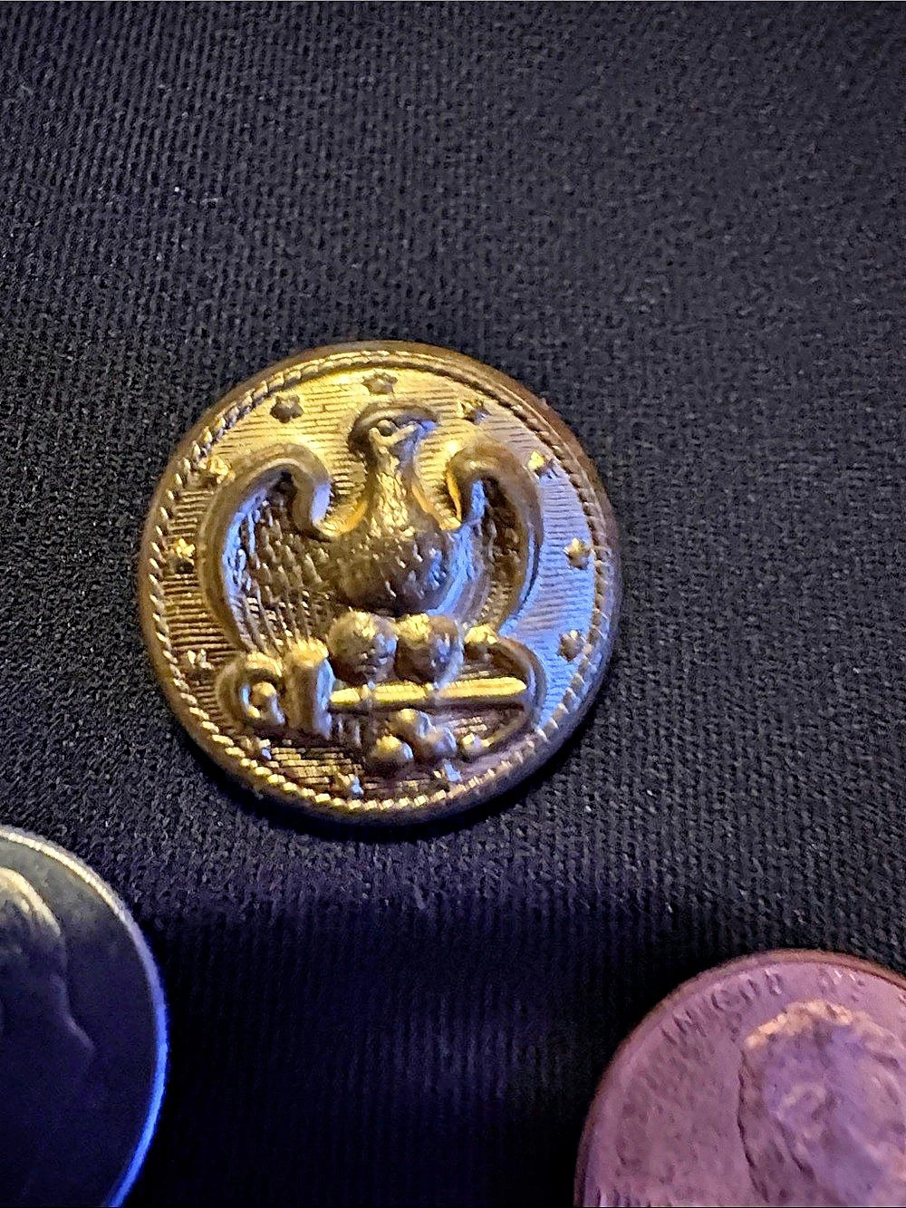 Gold Eagle Crest Gold-Tone Button